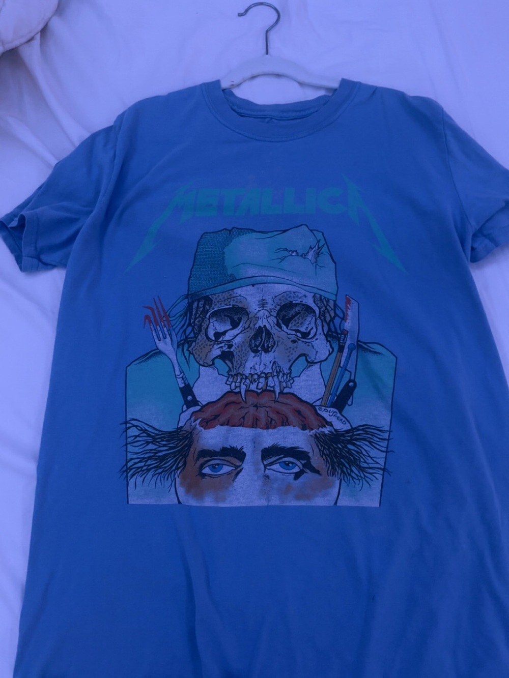 Metallica Blue Graphic Tee size medium- Women's